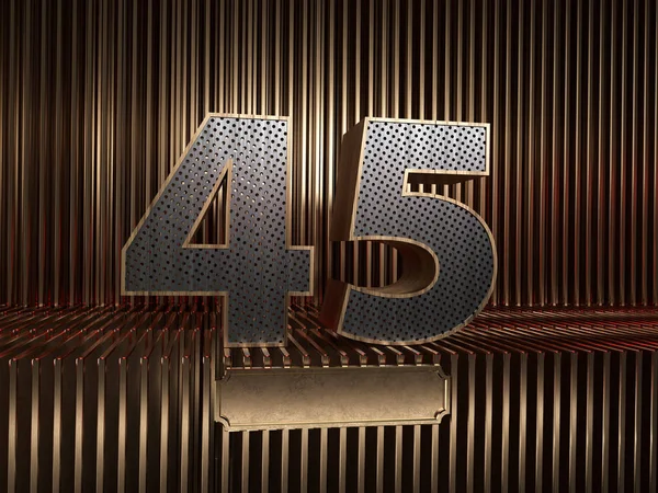 Number 45 with small holes — Stock Photo, Image