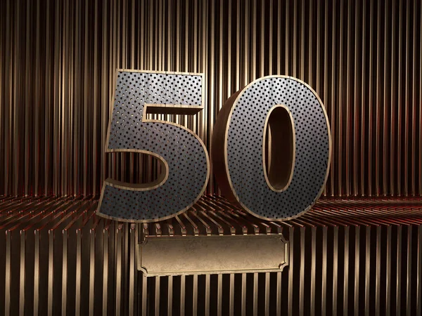 Número 50 com pequenos furos — Fotografia de Stock