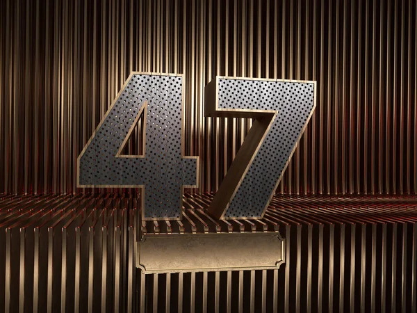 Numer 47 z małymi otworami — Zdjęcie stockowe