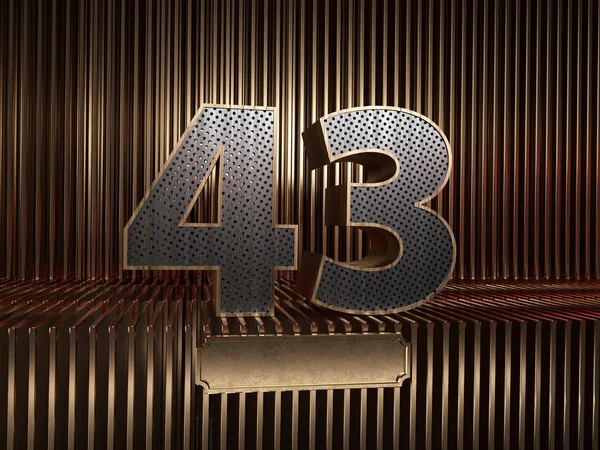 Number 43 with small holes — Stock Photo, Image