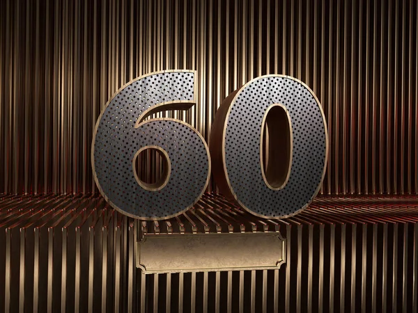 Číslo 60 s malými otvory — Stock fotografie