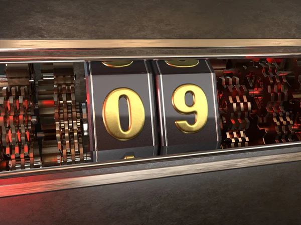 Slot makinesinin 9 numarası (dokuz numara) — Stok fotoğraf