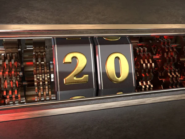 Nummer 20 (nummer twintig) stijl van slot machine — Stockfoto