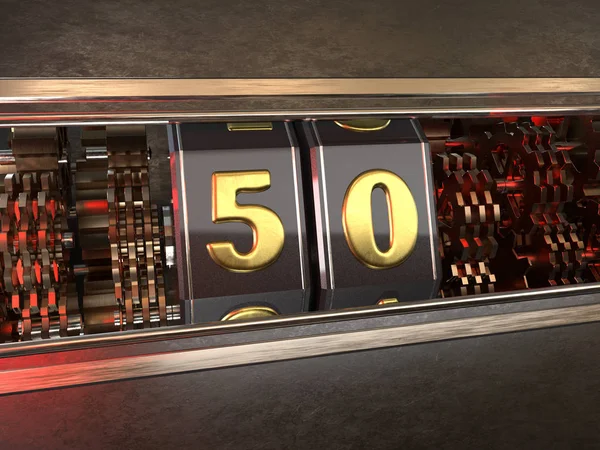 Číslo 50 (číslo padesát) styl hracího automatu — Stock fotografie