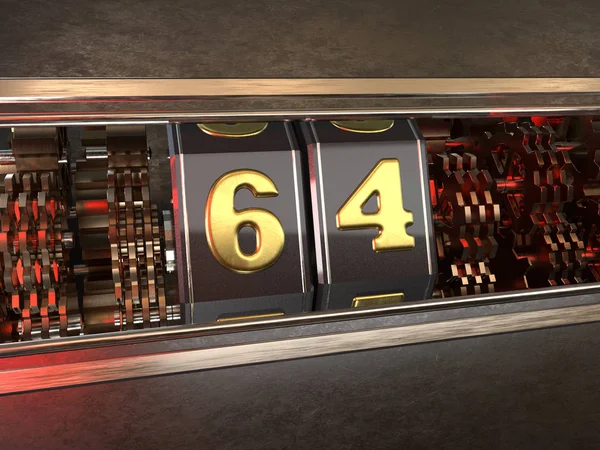 Slot makinesinin 64 numaralı biçimi — Stok fotoğraf