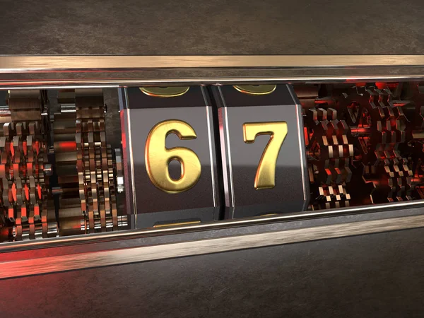 67 numaralı slot makinesi — Stok fotoğraf
