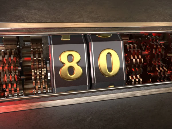 Anzahl 80 (Zahl achtzig) Stil des Spielautomaten — Stockfoto