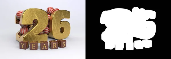 Diseño Celebración Del Aniversario Número Número Veintiséis Con Caramelos Redondos —  Fotos de Stock