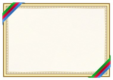 Eritre bayrağı ile yatay çerçeve ve sınır, sertifikanız ve diplomanız için şablon elemanları. Vektör.