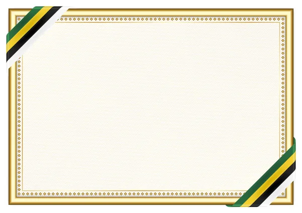 Horizontální Rám Okraj Vlajkou Dominiky Vzorové Prvky Pro Váš Certifikát — Stockový vektor