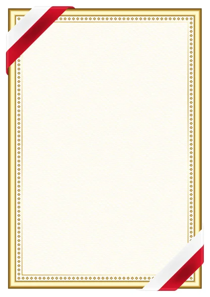 Вертикальная Рамка Граница Бахрейнским Флагом Элементы Шаблона Сертификата Диплома Вектор — стоковый вектор