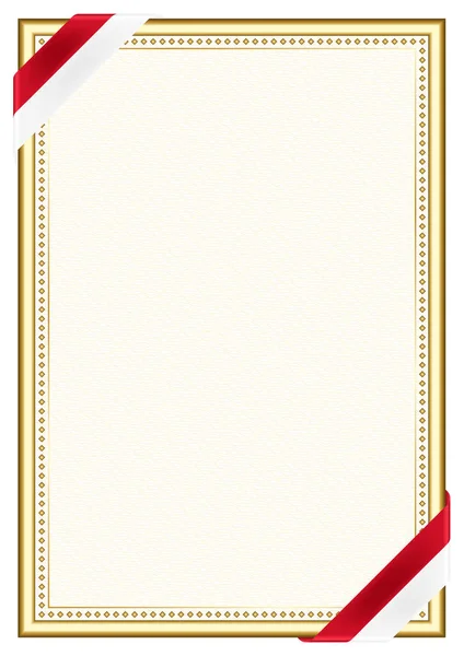 証明書と卒業証書のためのテンプレート要素 モナコの国旗との垂直フレームと国境 ベクトル — ストックベクタ