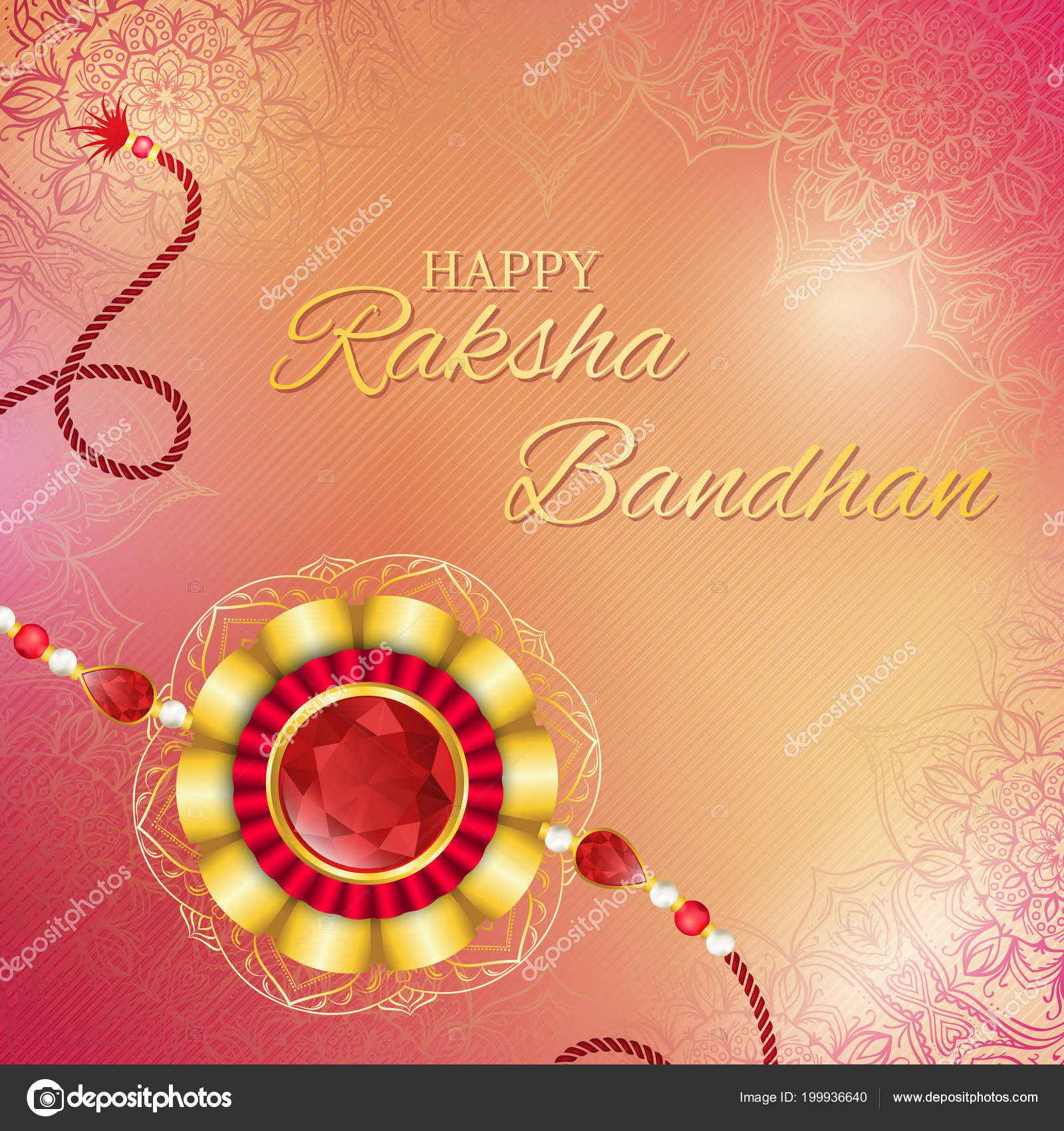Raksha Bandhan Vector Background Rakshabandhan Greeting Card Rakhi Talisman  Amulet Stock Vector Image by © #199936640