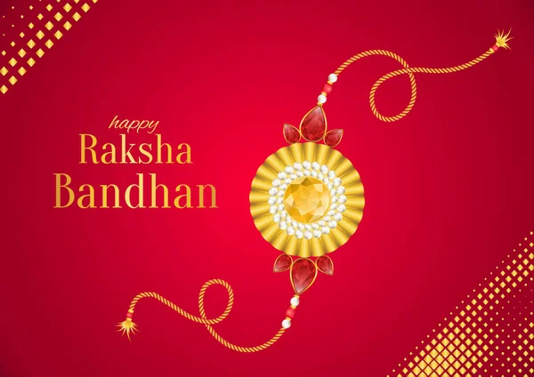 ラクシャバンダン ベクトルの背景 護符やお守り Rakshabandhan のグリーティング カード 兄弟と姉妹間の愛を象徴するためにヒンズー教の祭り — ストックベクタ