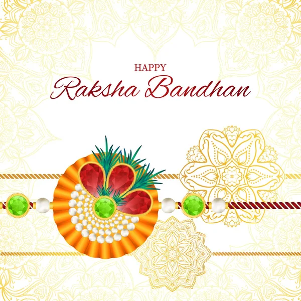 ラクシャバンダン ベクトルの背景 護符やお守り Rakshabandhan のグリーティング カード 兄弟と姉妹間の愛を象徴するためにヒンズー教の祭り — ストックベクタ