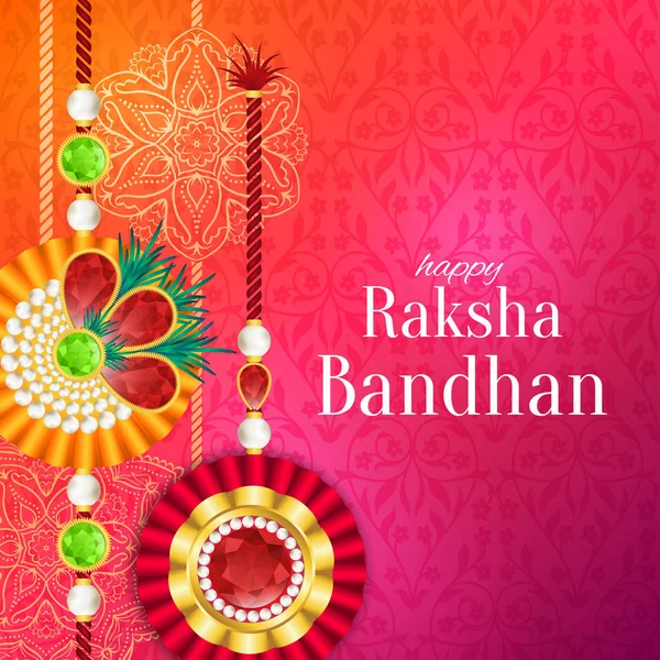 Raksha Bandhan Διάνυσμα Φόντο Rakshabandhan Ευχετήρια Κάρτα Rakhi Ένα Φυλαχτό — Διανυσματικό Αρχείο