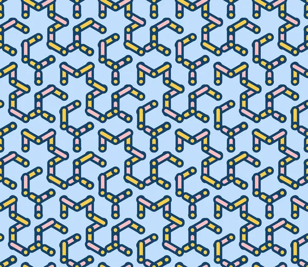Padrão Sem Emenda Abstrato Geométrico Com Elementos Cadeia —  Vetores de Stock