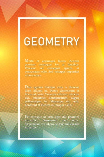 Fondo Geométrico Abstracto Con Lugar Para Texto Rojo Amarillo — Archivo Imágenes Vectoriales