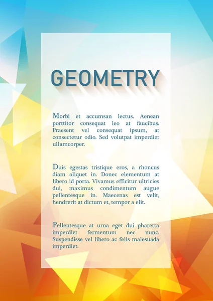 Abstrakter Geometrischer Hintergrund Mit Platz Für Text Blauer Und Gelber — Stockvektor