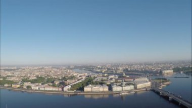 Merkezi St Petersburg Vasilievsky adasının hava fotoğrafçılığı
