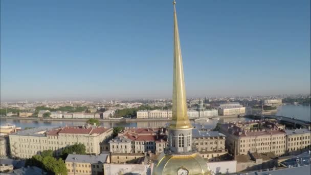 Vue Dessus Bâtiment Amirauté Dans Centre Saint Pétersbourg — Video