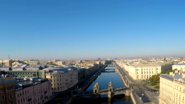 Luftaufnahme Des Fontanka Flusses Zentrum Von Petersburg — Stockvideo