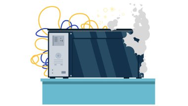 CPU insolated vektör çizim zarar