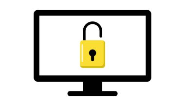 Vektör çizim asma kilit ekran insolated