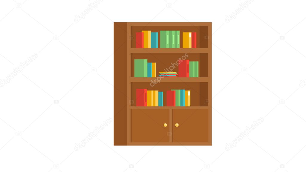 Bookcase insolated vector illustration