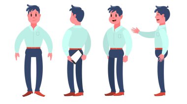 Erkek karakteri izole vektör illüstrasyon