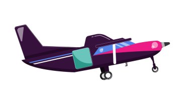 Mor düzlem izole vektör illüstrasyon