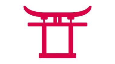 Asya mimarisi izole vektör illüstrasyon