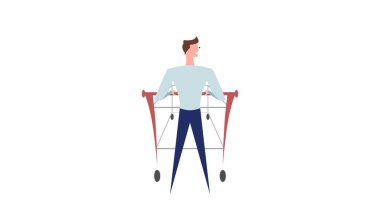 Erkek karakteri izole vektör illüstrasyon