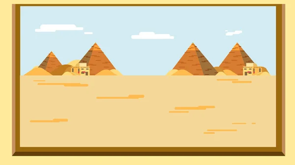 Egyptische Piramide Vector Illustratie — Stockvector