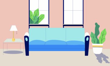 Oturma odası arka plan vektör illüstrasyon