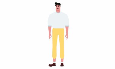 Erkek karakteri izole vektör illüstrasyon