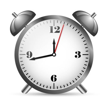 Beyaz arka planda metal çalar saat