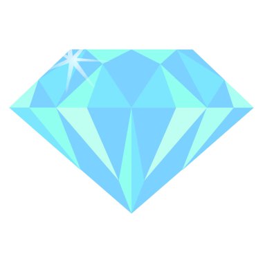 real blue diamond on white background clipart