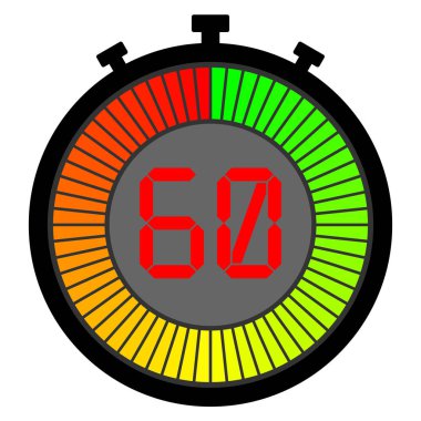 yeşil ile başlayan bir degrade kadran ile elektronik kronometre. 60