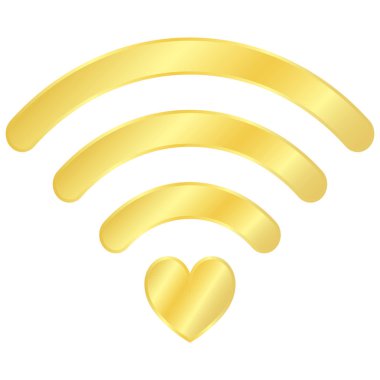 Altın kalp wifi simgesi