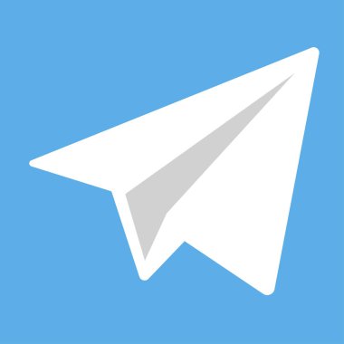 mavi arka planda kağıt düzlem simgesi