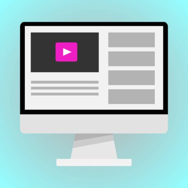 Monitörde video içeren web sayfası