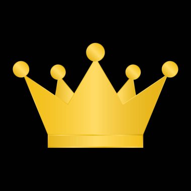 Siyah arkaplanda altın taç