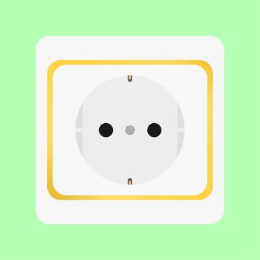 yeşil duvara altın eklemek ile beyaz soket