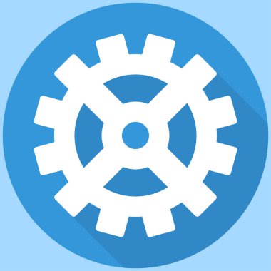 Beyaz dişli. Mavi Simge