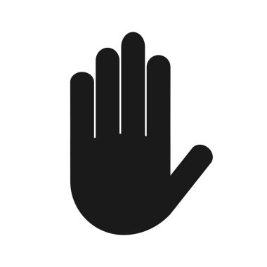 Beyaz arka planda siyah el simgesi