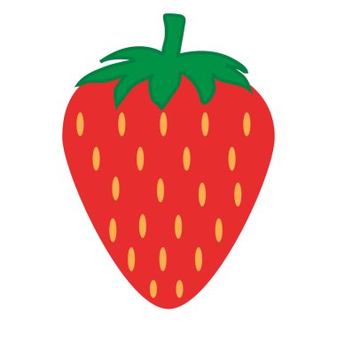 Çilek. Beyaz arka planda vektör çizimi