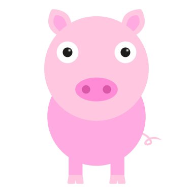 çizgi film domuzu. Düz tasarım