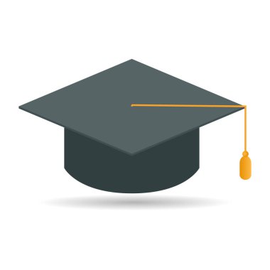 mezuniyet şapkası. akademik kap. Düz tasarım