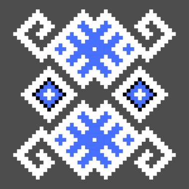 çapraz dikiş elemanı. İzole ukrayna mavisi deseni